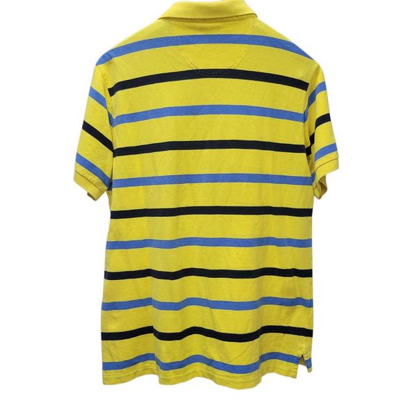 Izod Yellow Striped Short Sleeves Polo Shirt Size XL Men's Excellent Condition - Picture 2 of 6